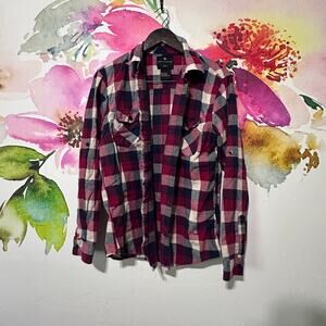 Shouthouse Flannel Medium Plaid Soft Causal Button Up Cotton Blend Mens
